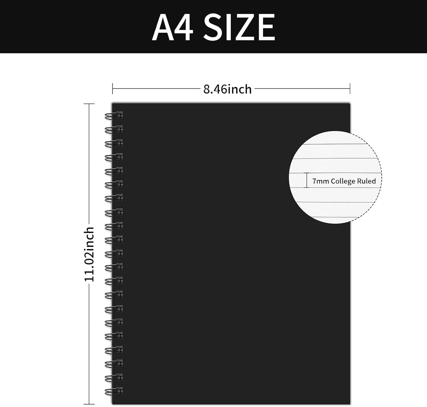 Lined Spiral Notebook 8.5" x 11" – 4 Pack