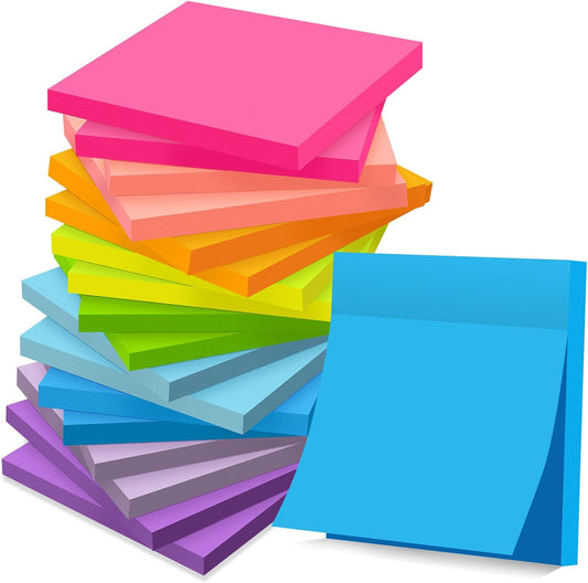 Sticky Notes, 18 Pads, 3x3 Inch, Bright Colors