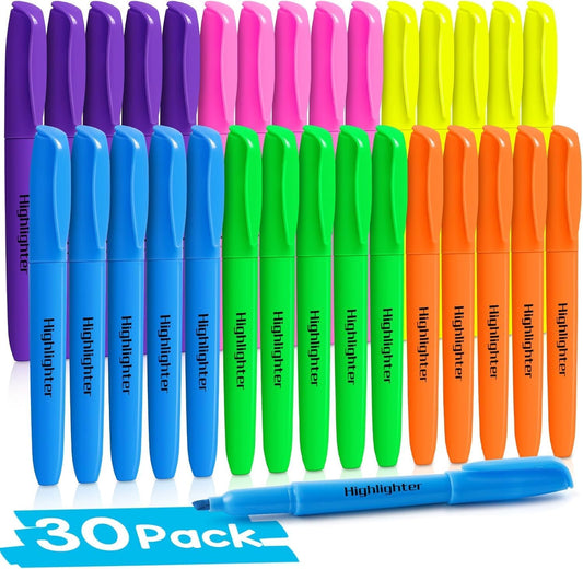 Highlighters, 30 Count, Assorted Colors